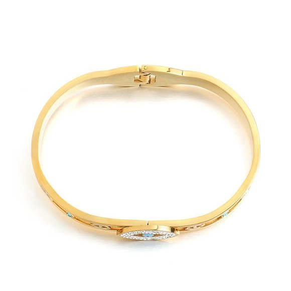 Evil Eye CZ Bracelet, Bling Gold Bracelet, Protection Boho Bracelet - Picture 7 of 10